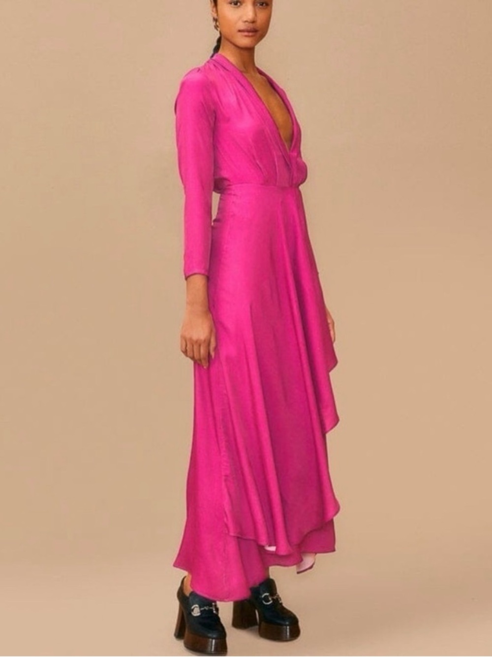 FARM Rio Fuchsia V-Neck Maxi Dress - Picture 2 of 13